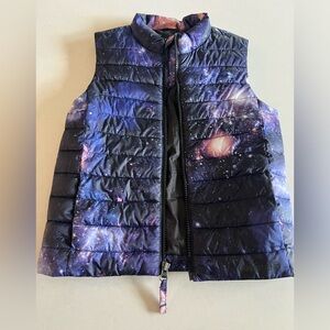 Lands end primaloft down vest galaxy print